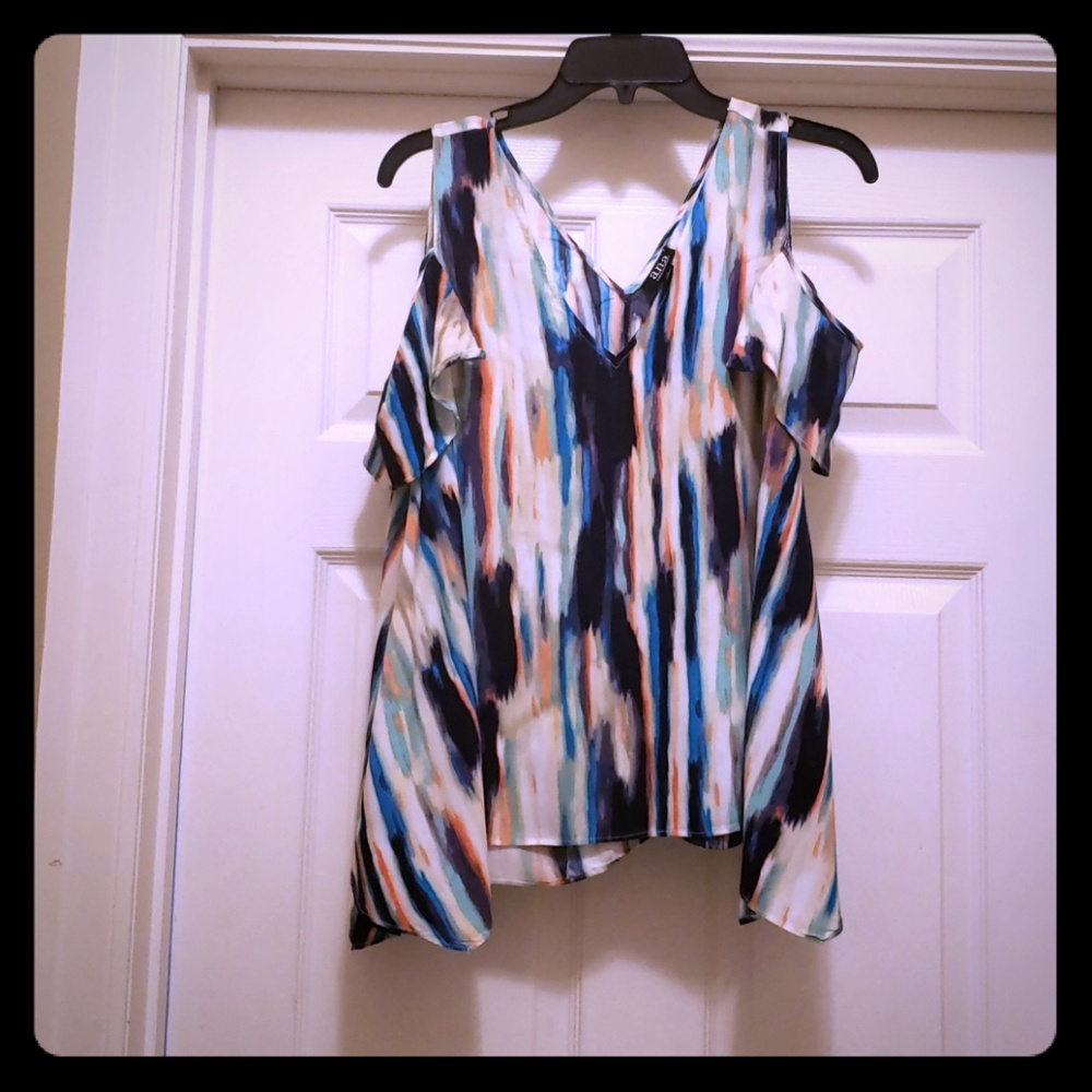 Watercolor Cold Shoulder Top
